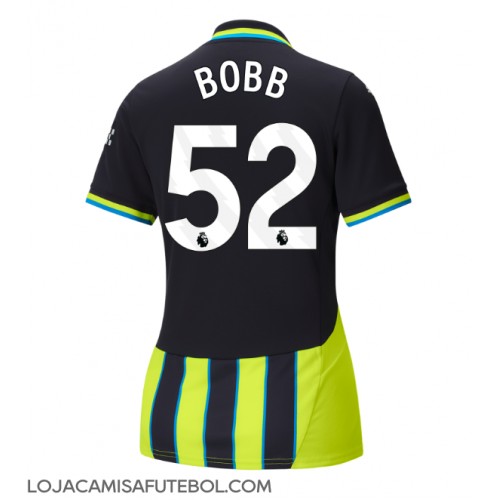 Camisa de Futebol Manchester City Oscar Bobb #52 Equipamento Secundário Mulheres 2024-25 Manga Curta